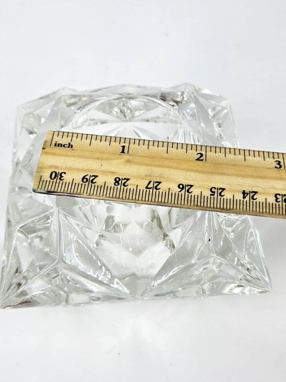 VTG Quad Prism Lead Crystal Votive/Tealight Candleholder Geometric Faceted Sides - Picture 9 of 11